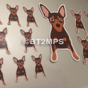 Miniature Pinscher Min Pin Various Sizes Bundle Set Planner Agenda Stickers