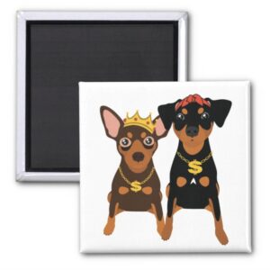 Funny Min Pin Magnet: Kawaii Refrigerator Magnet, Vector Art