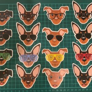 4x Miniature Pinscher Min Pin Sticker Planner Agenda Stickers VW Bus, Vespa