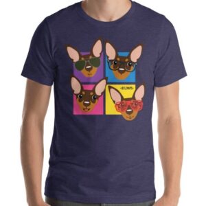 BT2MPS MinPin Pop Art - Chocolate Min Pin Short-Sleeve Unisex White T-Shirt