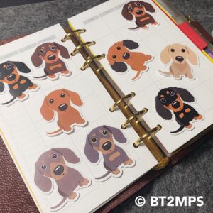 3x Dachshunds Sticker Planner Agenda Stickers Doxie Sausage Dog Weiner Dog