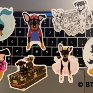BT2MPS Min Pin Die Cut Vinyl Stickers Miniature Pinscher