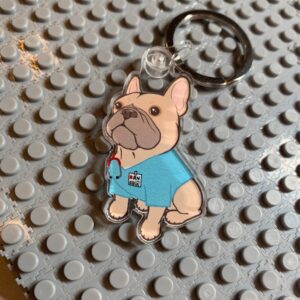 BT2MPS French BullDog RN Superhero Acrylic Keychain
