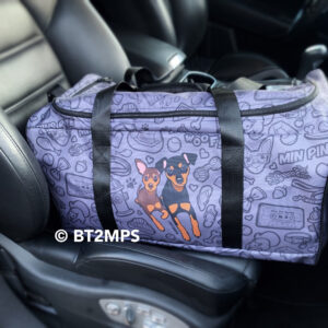 BT2MPS Min Pin Brothers Travel Duffle Bag Gym Bag | Custom Made | Dog | Miniature Pinscher
