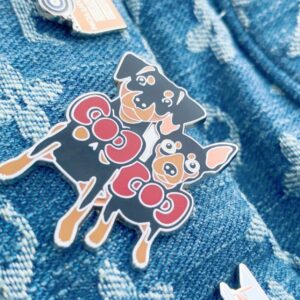 Miniature Pinscher Min Pin Bow Tie Hard Enamel Pin