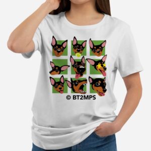 BT2MPS MinPin Miniature Pinscher 3x3 Pop Art Short-Sleeve Unisex Tee T-Shirt