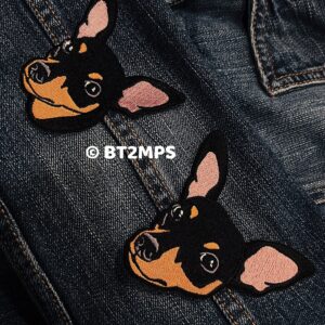 Miniature Pinscher Min Pin Big Head Embroidered iron on patch