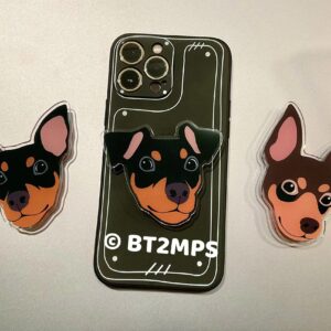 Min Pin Dog Phone Grip: Acrylic Miniature Pinscher, MagSafe Compatible