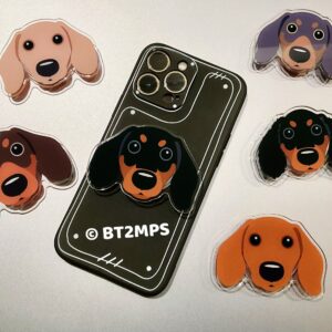 Dachshund Dog Acrylic Phone Grip: MagSafe Compatible Mobile Stand