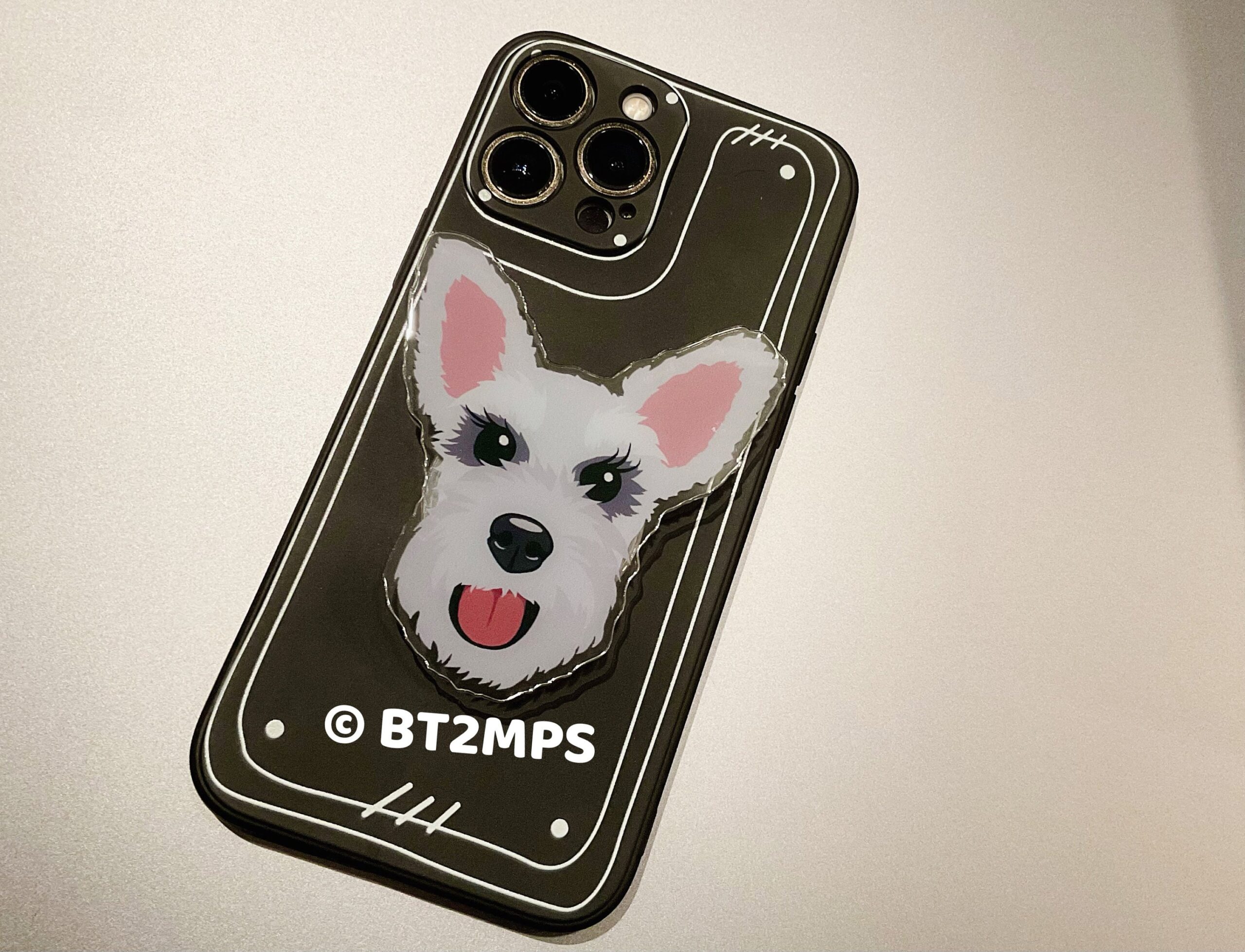 BT2MPS Schnauzer Dog Acrylic Phone Grip / iPhone Holder / Mobile Phone Stand / MagSafe - Image 5