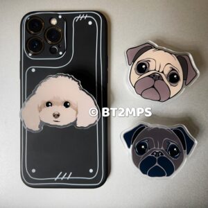 BT2MPS Poodle / Pug Acrylic Phone Grip / iPhone Holder / Mobile Phone Stand / Magsafe