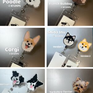 BT2MPS Poodle / French Bulldog / Corgi / Shiba Inu / Border Collie / Yorkshire Terrier Acrylic Badge Reel