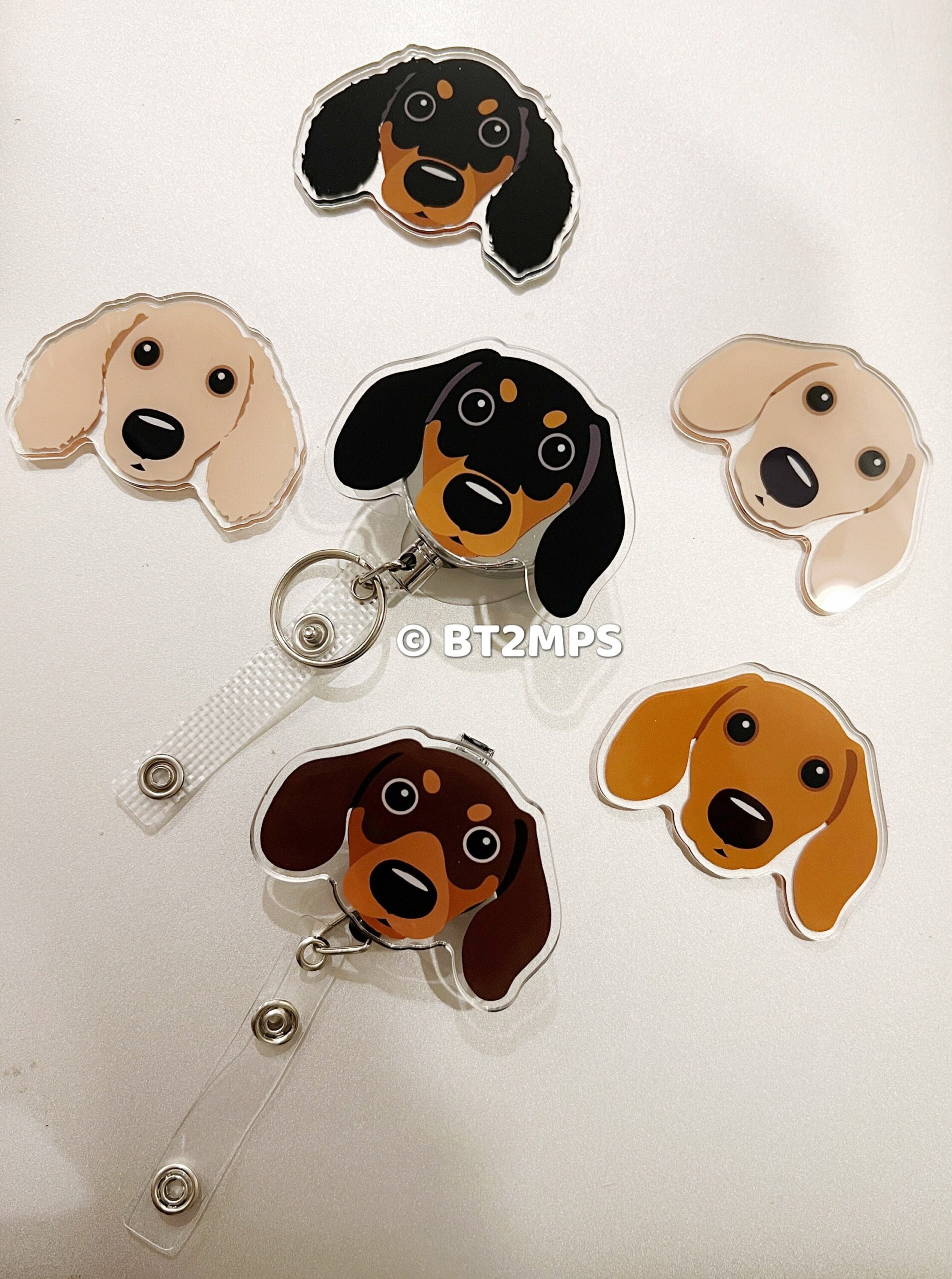 BT2MPS Dachshunds Sausage Dog Weiner Dog Badge Reels