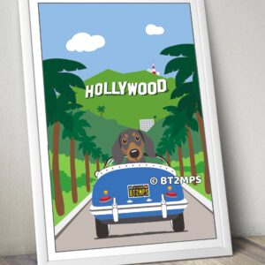Dachshund Hollywood Print: Sausage Dog Art
