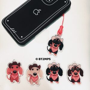 BT2MPS Howdy Cowboy Dachshund Doxie Weiner Sausage Dog Y2K Cellphone Charm