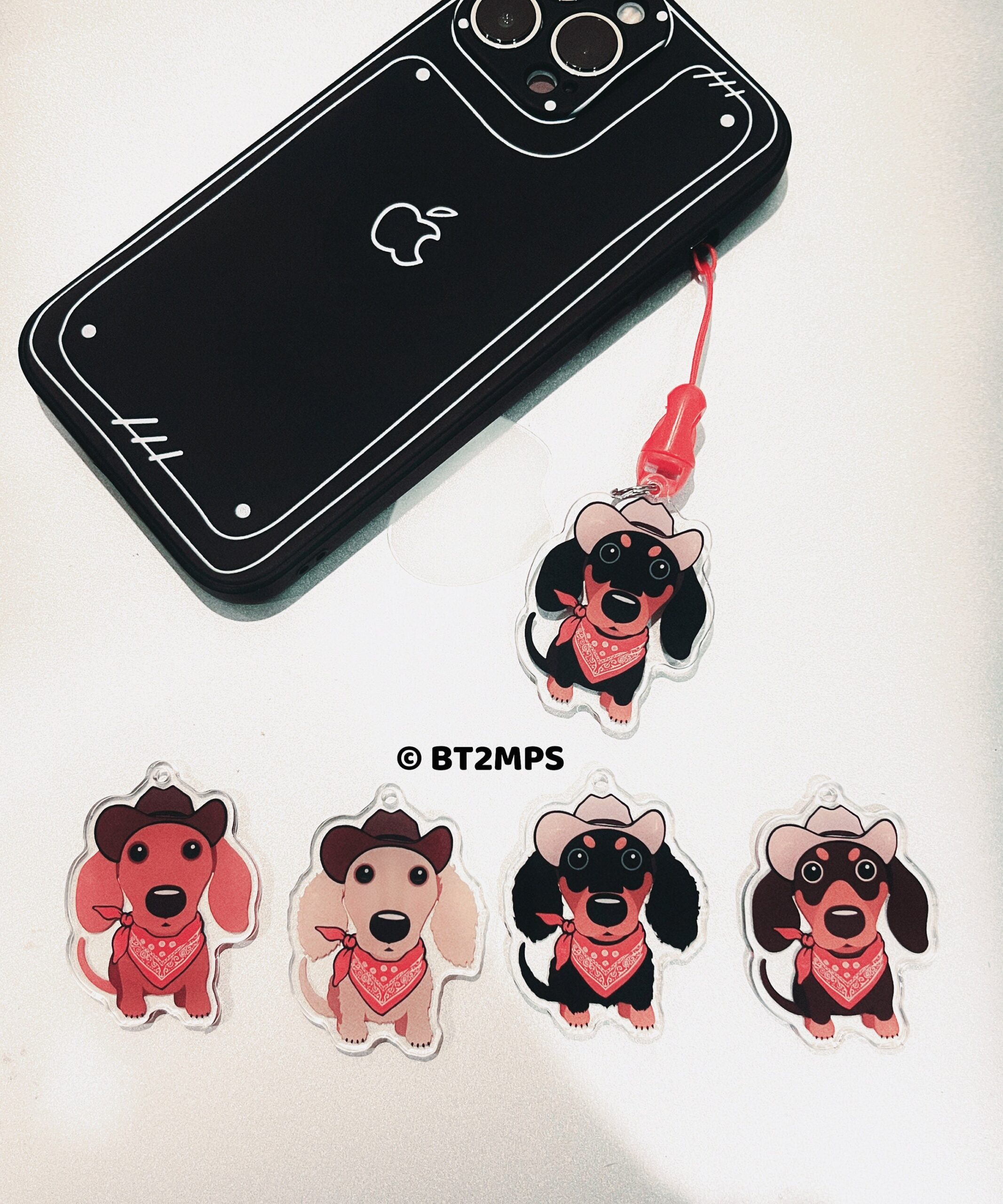 BT2MPS Howdy Cowboy Dachshund Doxie Weiner Sausage Dog Y2K Cellphone Charm