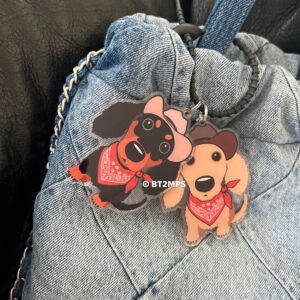 BT2MPS YeeHaw Cowboy Dachshund Wiener Sausage Doxie Dog Key Chain