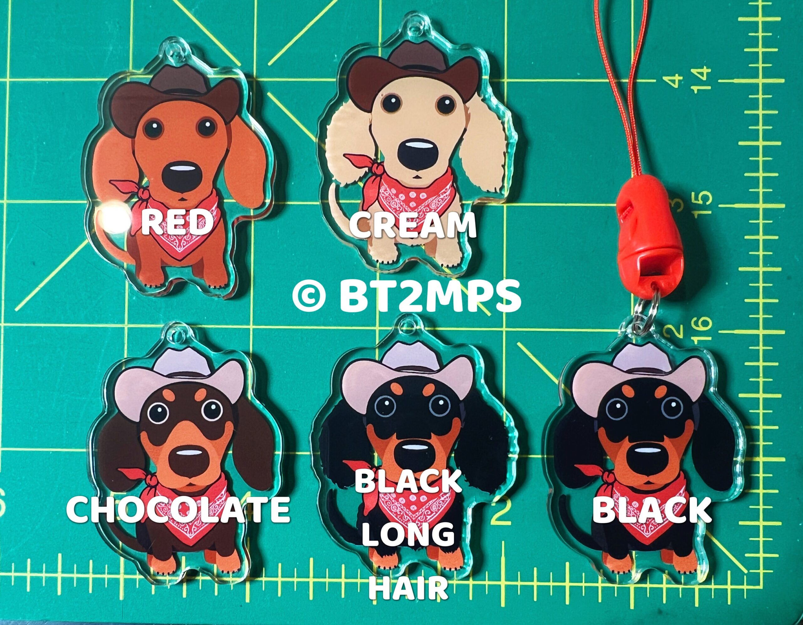BT2MPS Howdy Cowboy Dachshund Doxie Weiner Sausage Dog Y2K Cellphone Charm - Image 2