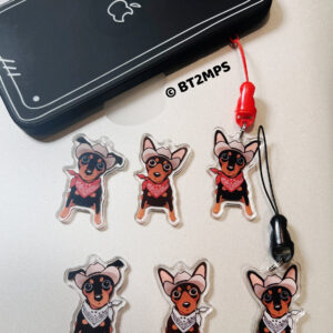 BT2MPS Howdy Cowboy Min Pin Miniature Pinscher Dog Y2K Cellphone Charm