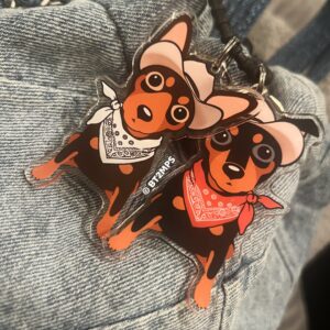 BT2MPS YeeHaw Cowboy Min Pin Miniature Pinscher Dog Key Chain