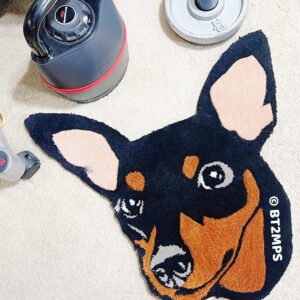 BT2MPS Original Min Pin Miniature Pinscher Tufted Rug Handmade