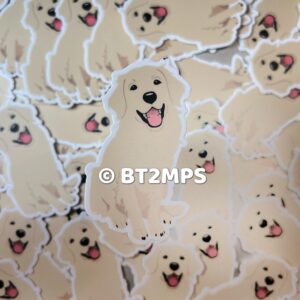 BT2MPS Golden Retriever Full Body Die Cut Vinyl Sticker