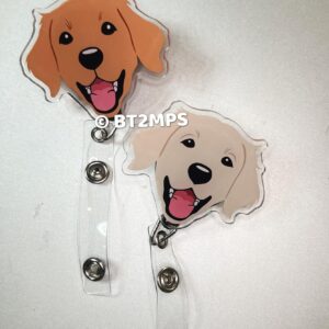 BT2MPS Golden Retriever Dog Badge Reels