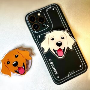BT2MPS Golden Retriever Acrylic Phone Grip / iPhone Holder / Mobile Phone Stand / MagSafe