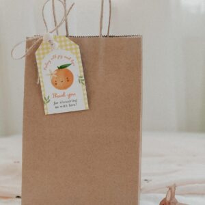 Editable Cutie Baby Shower Thank You Tags - Little Orange Favor Tags - Citrus Birthday Party Printable Gift Tags#FA2