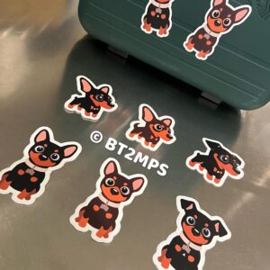 Miniature Pinscher Puppy Vinyl Sticker: Min Pin Dog Art