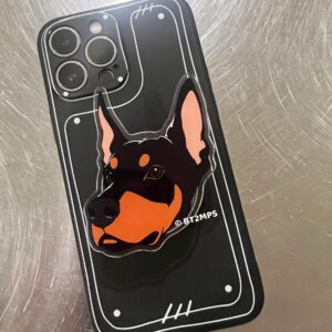 BT2MPS Doberman Pinscher Acrylic Phone Grip / iPhone Holder / Mobile Phone Stand / MagSafe