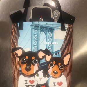 NY Brooklyn Manhattan Bridge Dumbo Miniature Pinscher Dog / Cat Tote Bag Custom